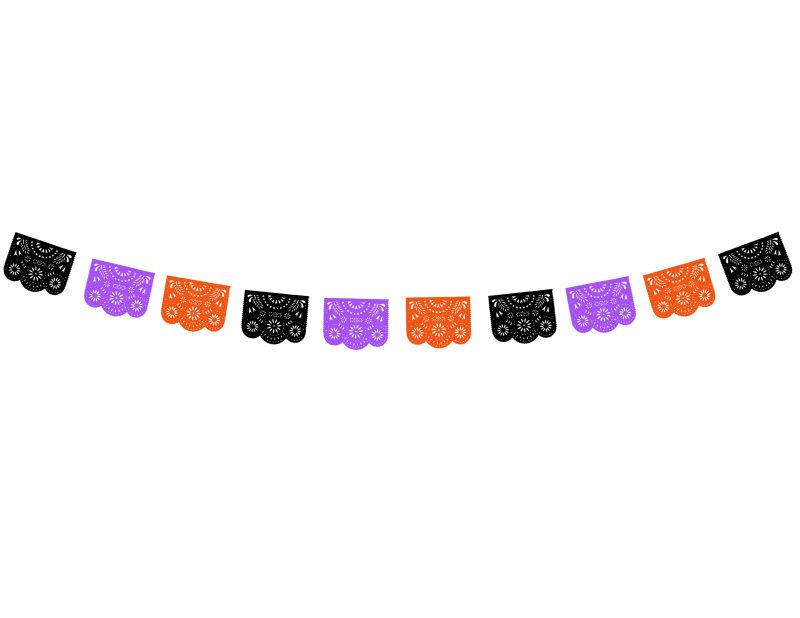 Tira de Plastico Picado para Dia de Muertos Hallowen Destellos