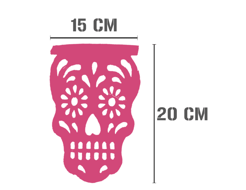 Plastico Picado Dia de Muertos Craneo 