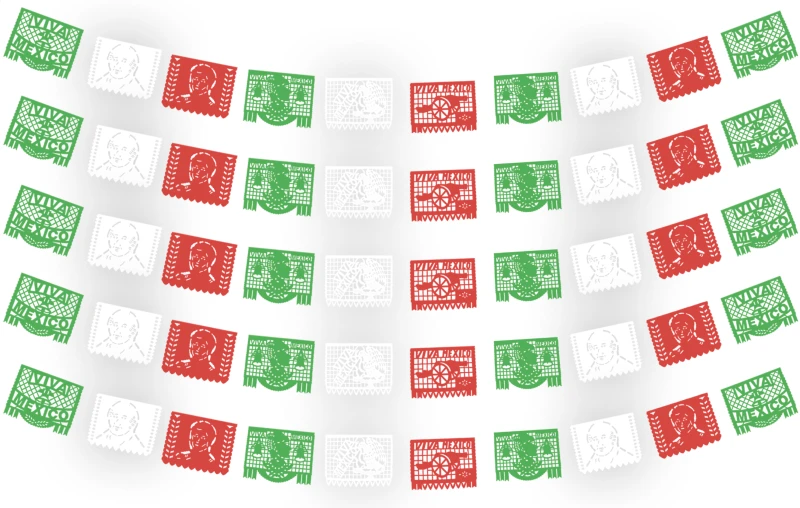 Plastico Picado Fiestas Patrias Heroes de La Independencia Papel Picado DECORAMEC