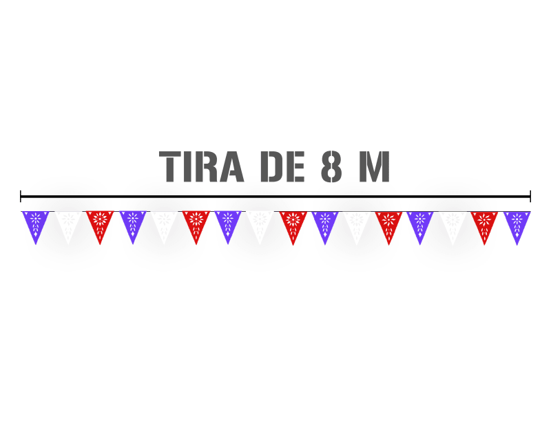 Banderin Religioso  Morado, Blanco y Rojo