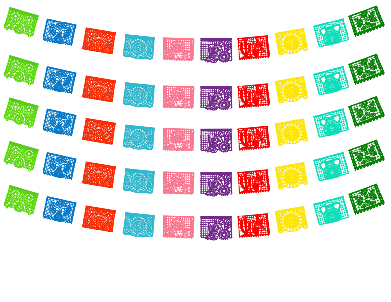 Tira Plastico Picado Artesanal Lista para Colgar y Envio Rapido