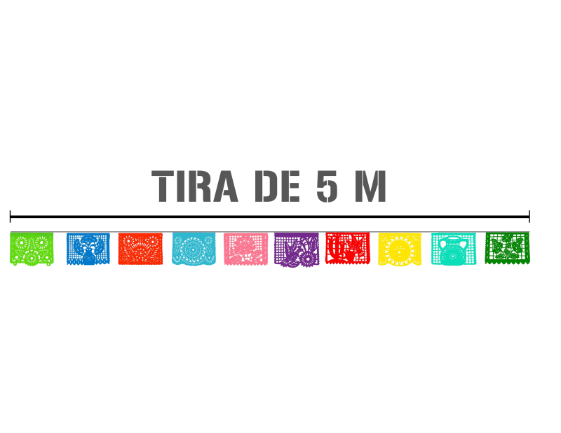 Tira Plastico Picado Artesanal Lista para Colgar y Envio Rapido