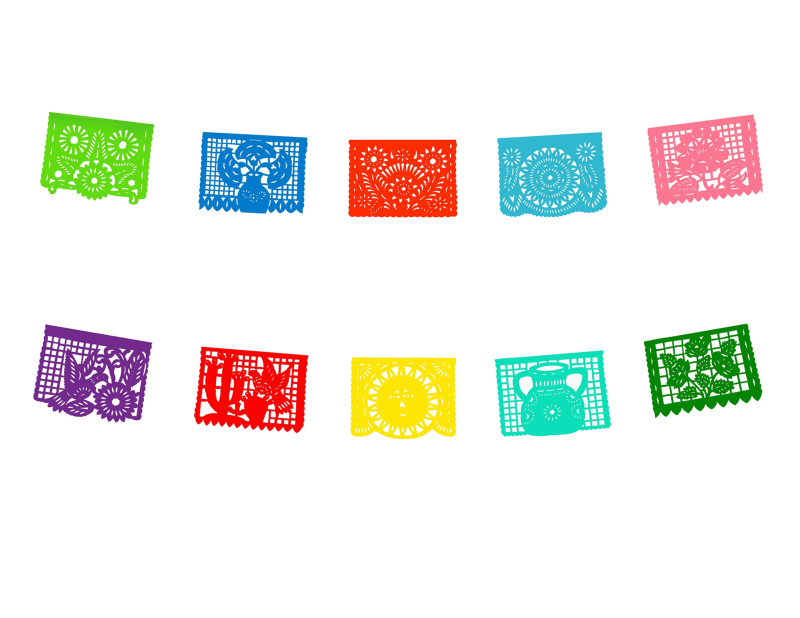 Tira Plastico Picado Artesanal Lista para Colgar y Envio Rapido
