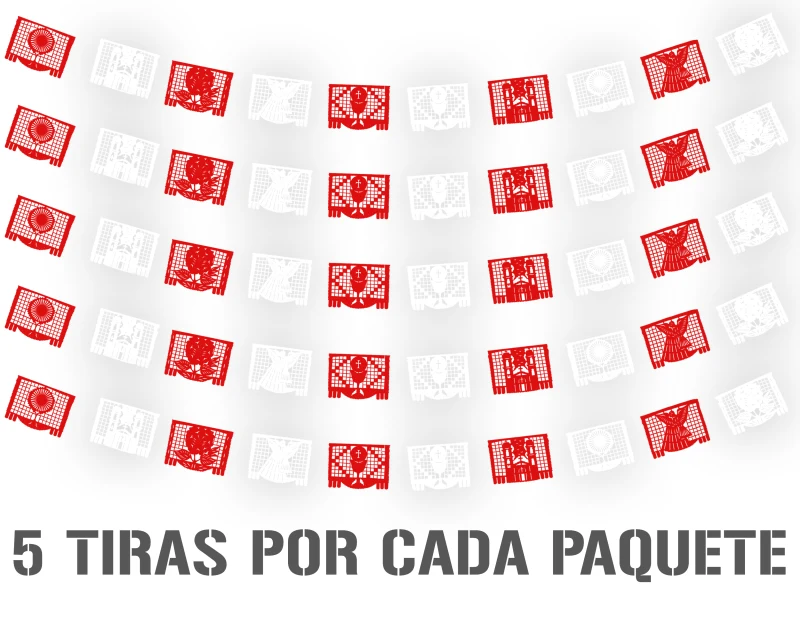 Enramada Religiosa Rojo con Blanco listo para envio 