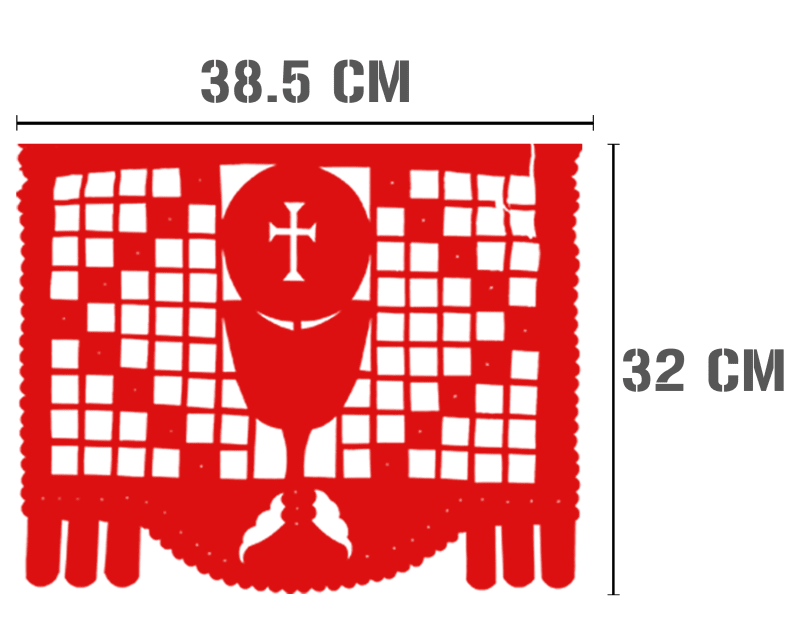 Enramada Religiosa Rojo con Blanco listo para envio 