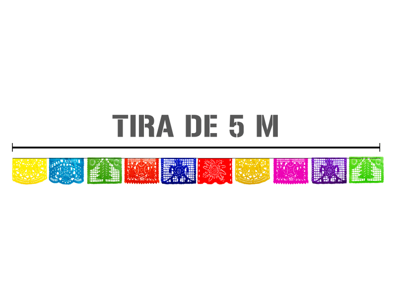 Enramada Plastico Picado Navidad 25 de Diciembre Papel Picado DECORAMEC