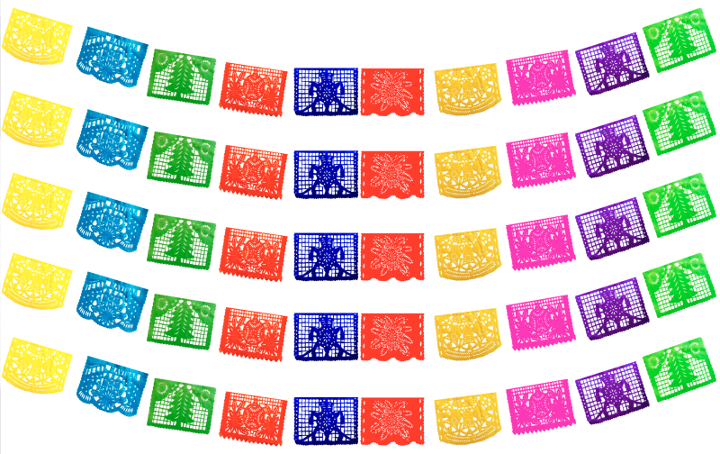 Enramada Plastico Picado Navidad 25 de Diciembre Papel Picado DECORAMEC