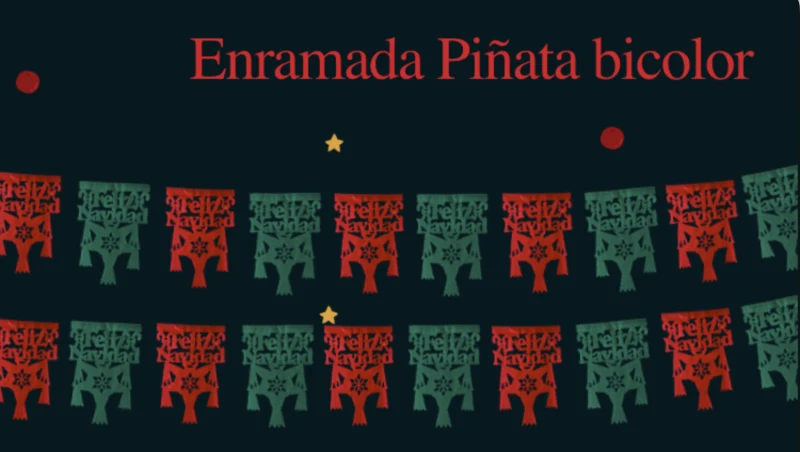 Enramada Papel Picado Piñata Navidad Bicolor