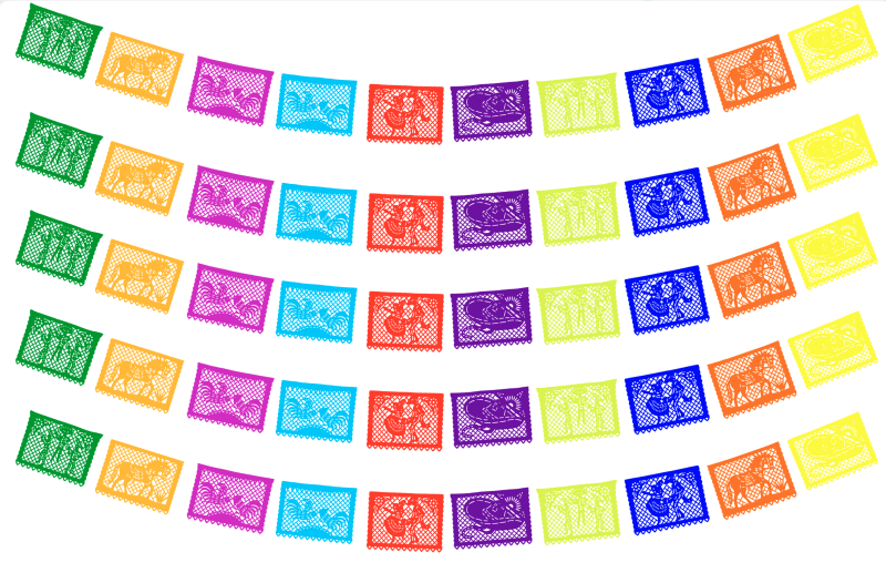 Papel Picado Toda Ocasion Multicolor Lista para Envio