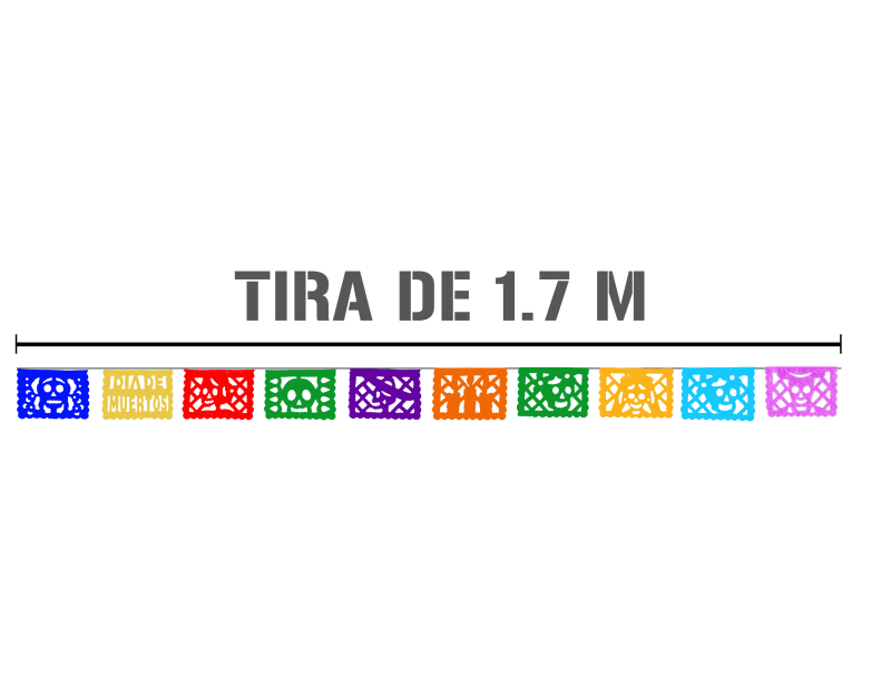 Tira Mini Papel Picado China Enramada Dia de Muertos