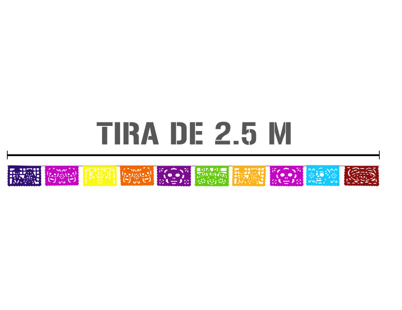 Tira de Papel Picado Dia de Muertos Papel China Enramada Lista Para envio