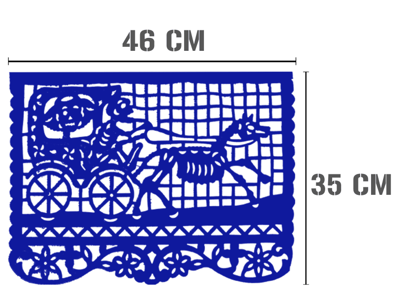 Enramada Tira de Medio Pliego en Papel Picado Listo para Envio 