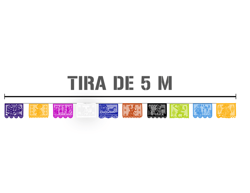 Enramada Tira de Medio Pliego en Papel Picado Listo para Envio 