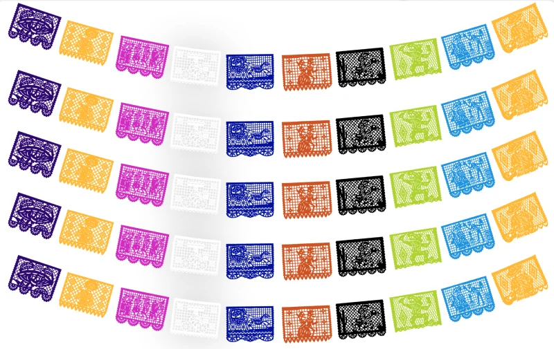 Enramada Tira de Medio Pliego en Papel Picado Listo para Envio