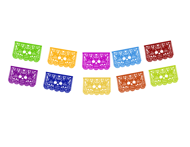 Papel Picado Dia de Muertos Laser Papel Picado Hallowen