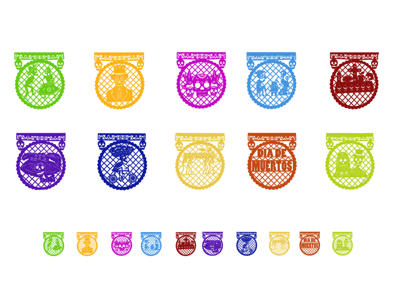 Nuevo Diseño Tira Papel Picado Día de Muertos Láser | Decoramec