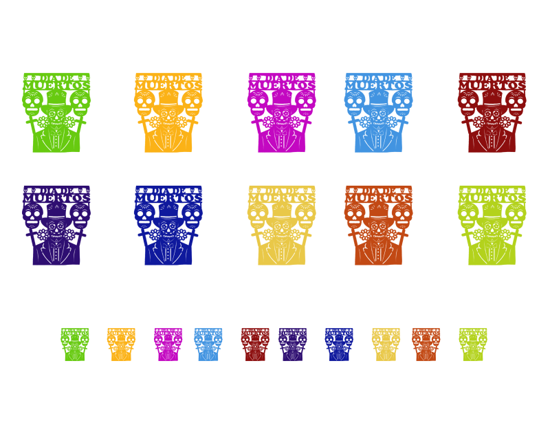 Nuevo Diseño de Dia de Muertos de Papel Picado Dia de Muertos Laser