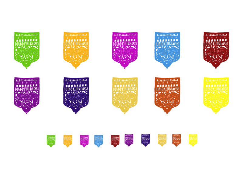 Enramada Tira Día de Muertos Multicolor | Papel Picado