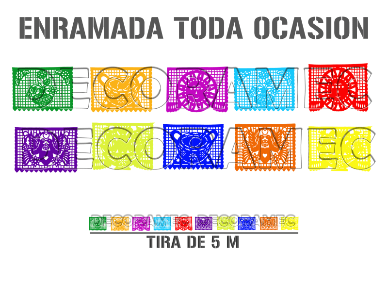 Enramada Papel Picado Toda Ocasion Lista Para envio DECORAMEC