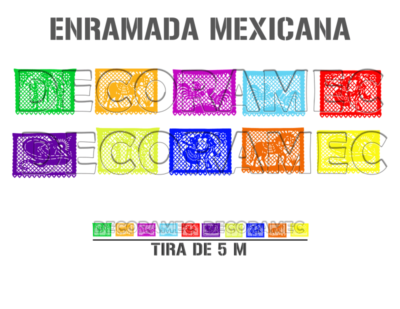 Enramada Fiesta Mexicana Papel Picado Multicolor DEOCORAMEC