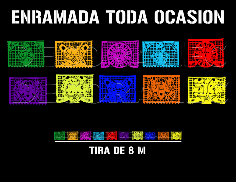 Enramada Papel Picado Toda Ocasion Lista Para envio DECORAMEC
