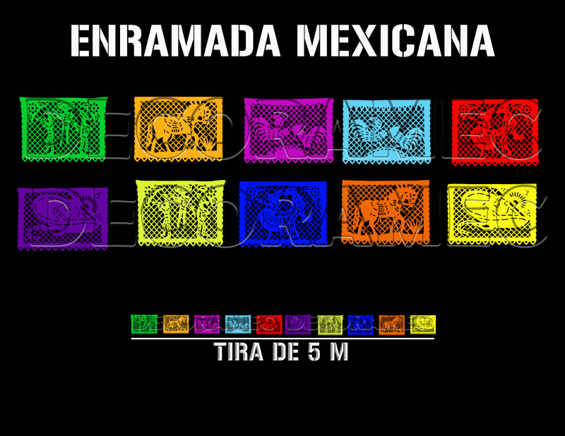Enramada Fiesta Mexicana Papel Picado Multicolor DEOCORAMEC