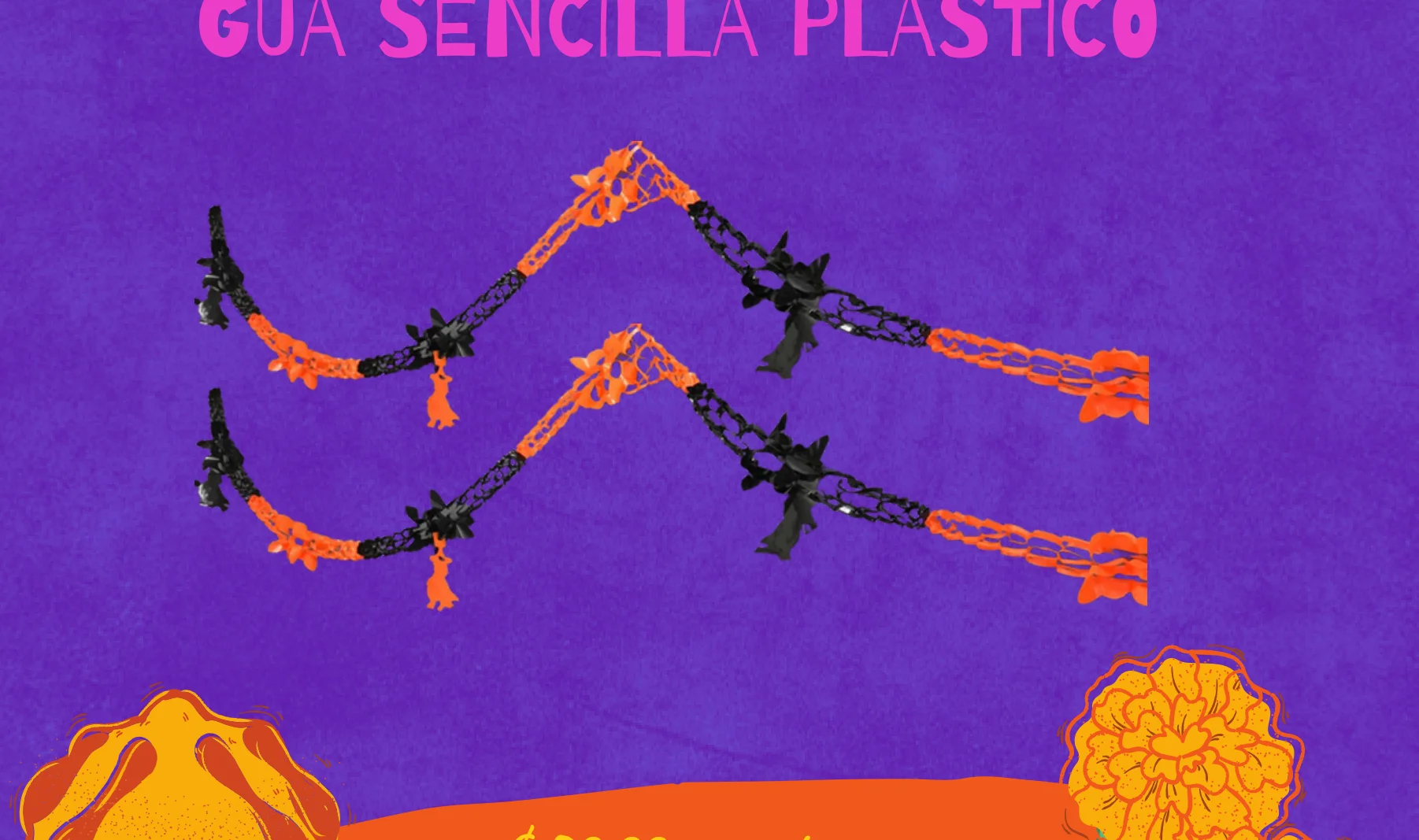 Guia Sencilla Plastico - Día de Muertos (Plastico) | Papel Picado DecorameC Huixcolotla Puebla Guia Sencilla Plastico - Día de Muertos (Plastico) - Diseño - Papel Picado Artesanal DecorameC