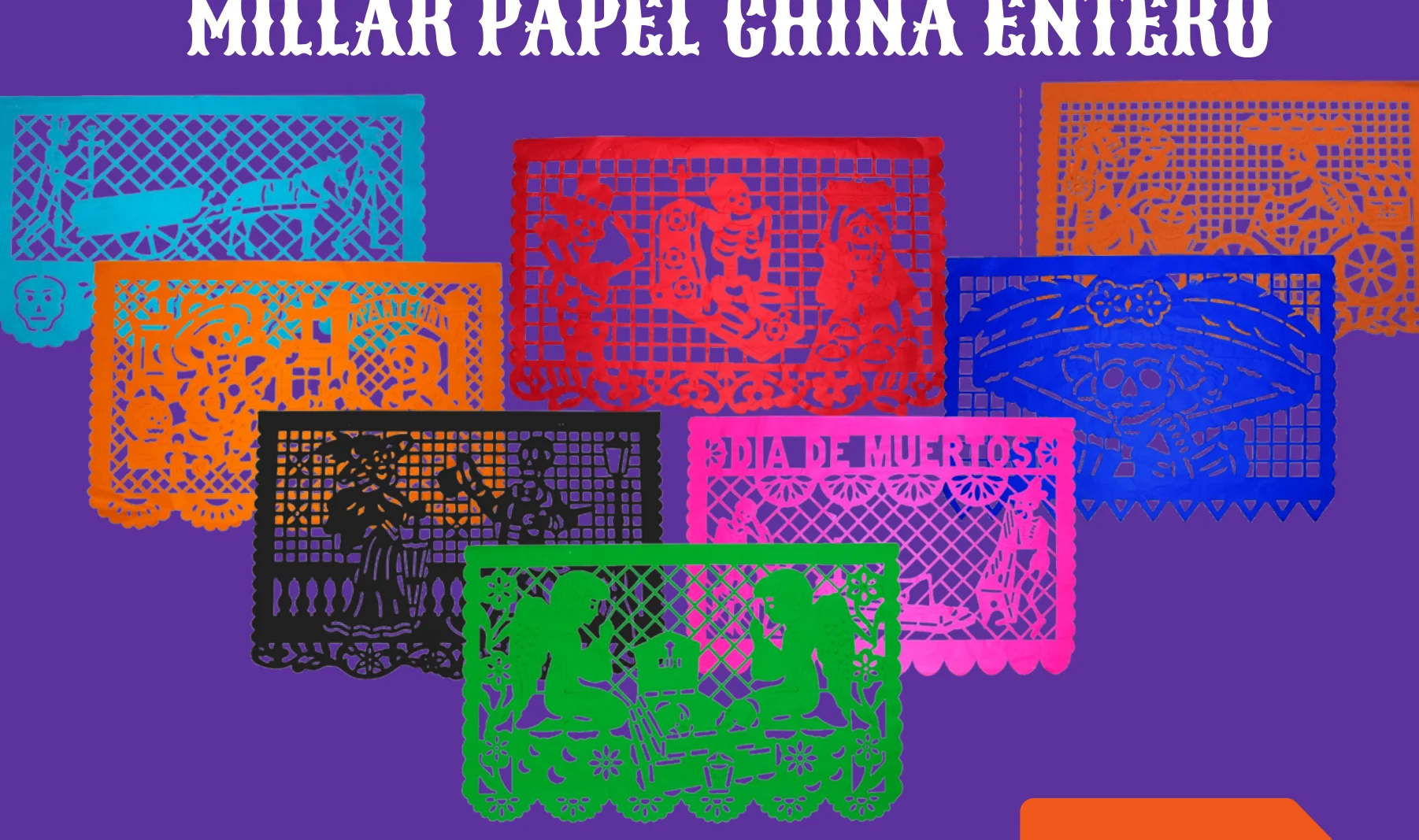 Millar Papel China Entero - Día de Muertos (Papel China) | Papel Picado DecorameC Huixcolotla Puebla Millar Papel China Entero - Día de Muertos (Papel China) - Diseño - Papel Picado Artesanal DecorameC