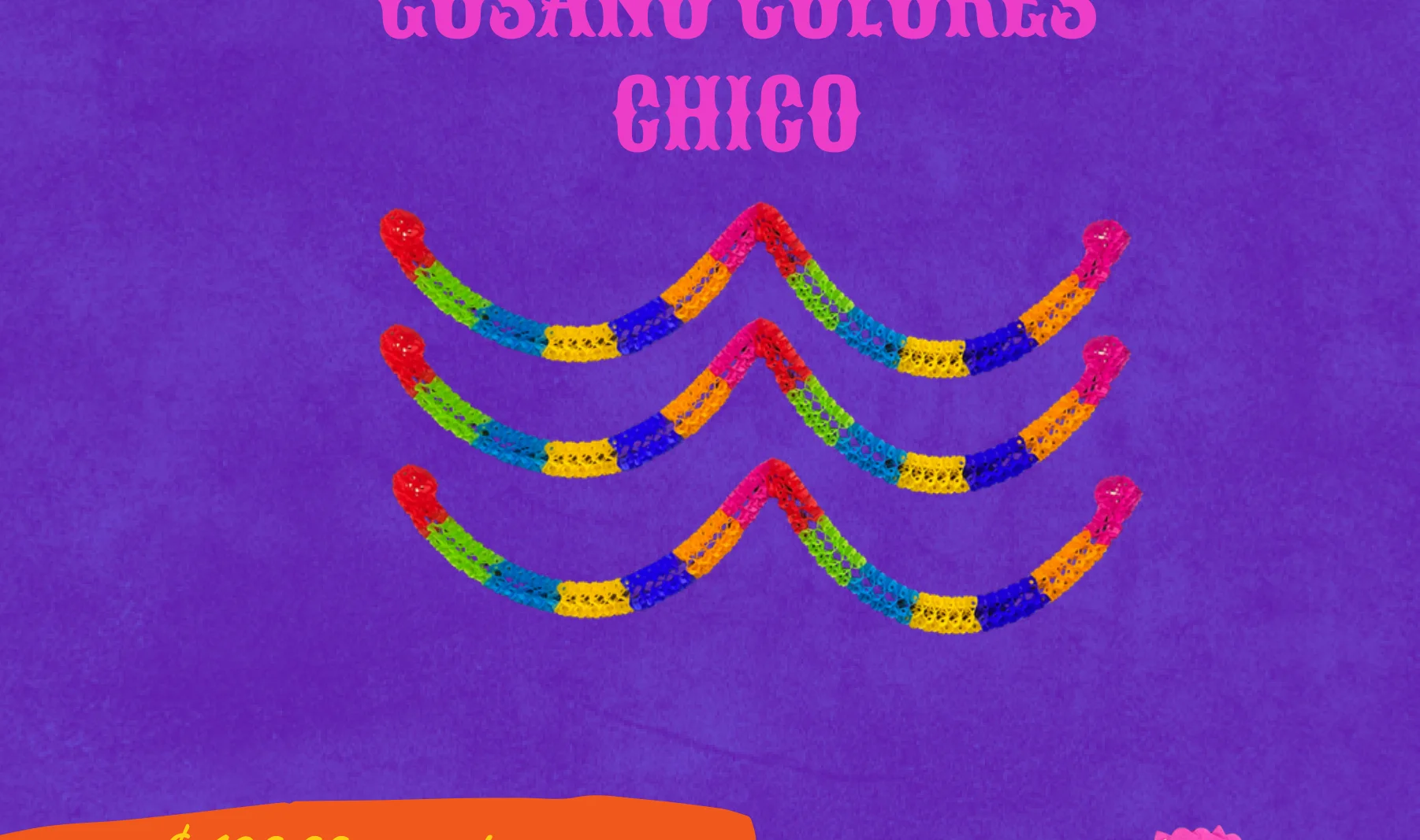 Gusano Colores - Día de Muertos (Papel China) - Diseño - Papel Picado Artesanal DecorameC