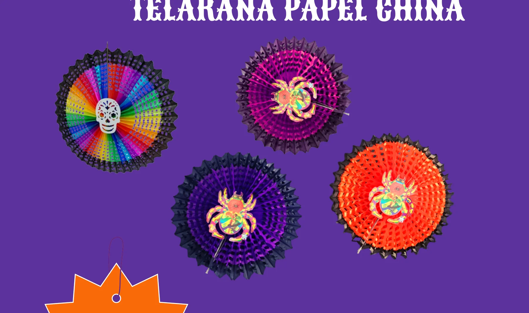 Telaraña Papel China - Día de Muertos (Papel China) | Papel Picado DecorameC Huixcolotla Puebla Telaraña Papel China - Día de Muertos (Papel China) - Diseño - Papel Picado Artesanal DecorameC