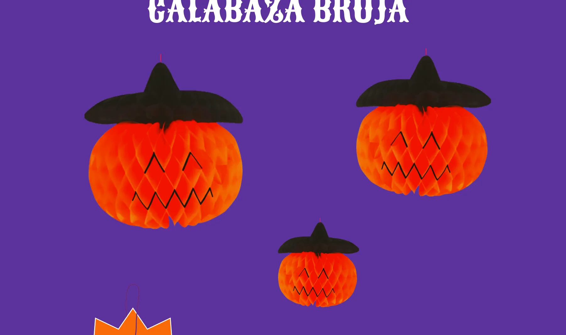 Calabaza Bruja - Día de Muertos (Papel China) | Papel Picado DecorameC Huixcolotla Puebla Calabaza Bruja - Día de Muertos (Papel China) - Diseño - Papel Picado Artesanal DecorameC