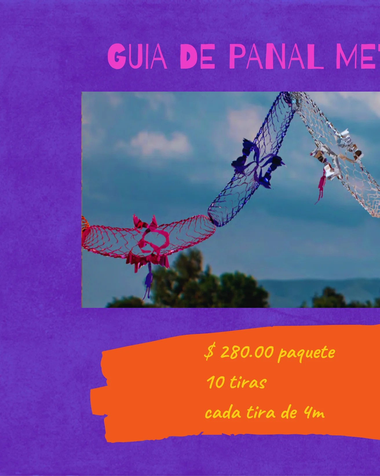 Guia De Panal Metalica - Día de Muertos (Papel Metalico) - Diseño - Papel Picado Artesanal DecorameC