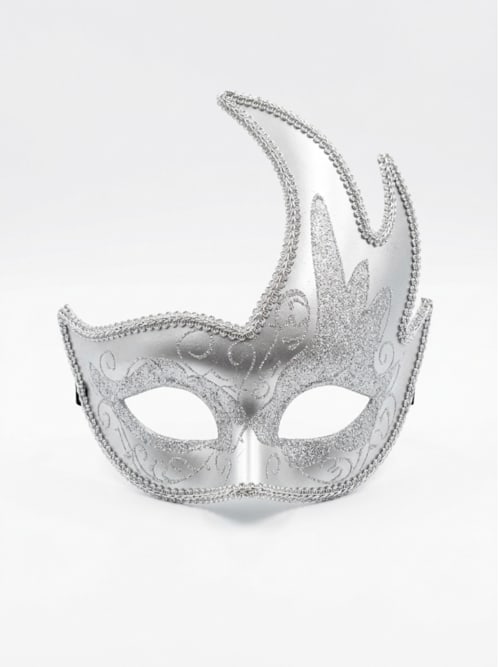 Antifaz Veneciano Plateado - disfraz Halloween Guayaquil
