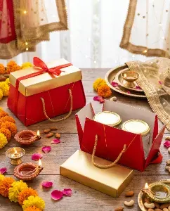 Diwali - Dry Fruit Gifting Box (Golden Ribbon)