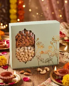 Diwali - Dry Fruit Gifting Box (Gold Lotus)