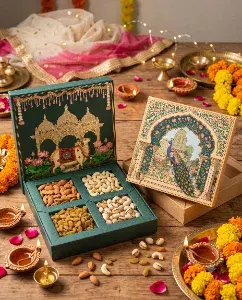 Diwali - Dry Fruit Gifting Box (Shahi Nandi & Shahi Peacock)