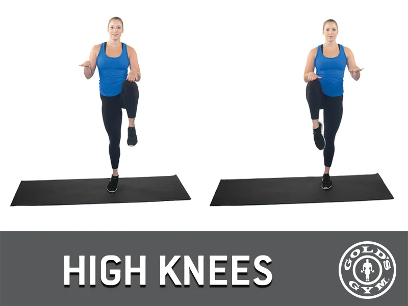 High knees for legs and glutes workout
