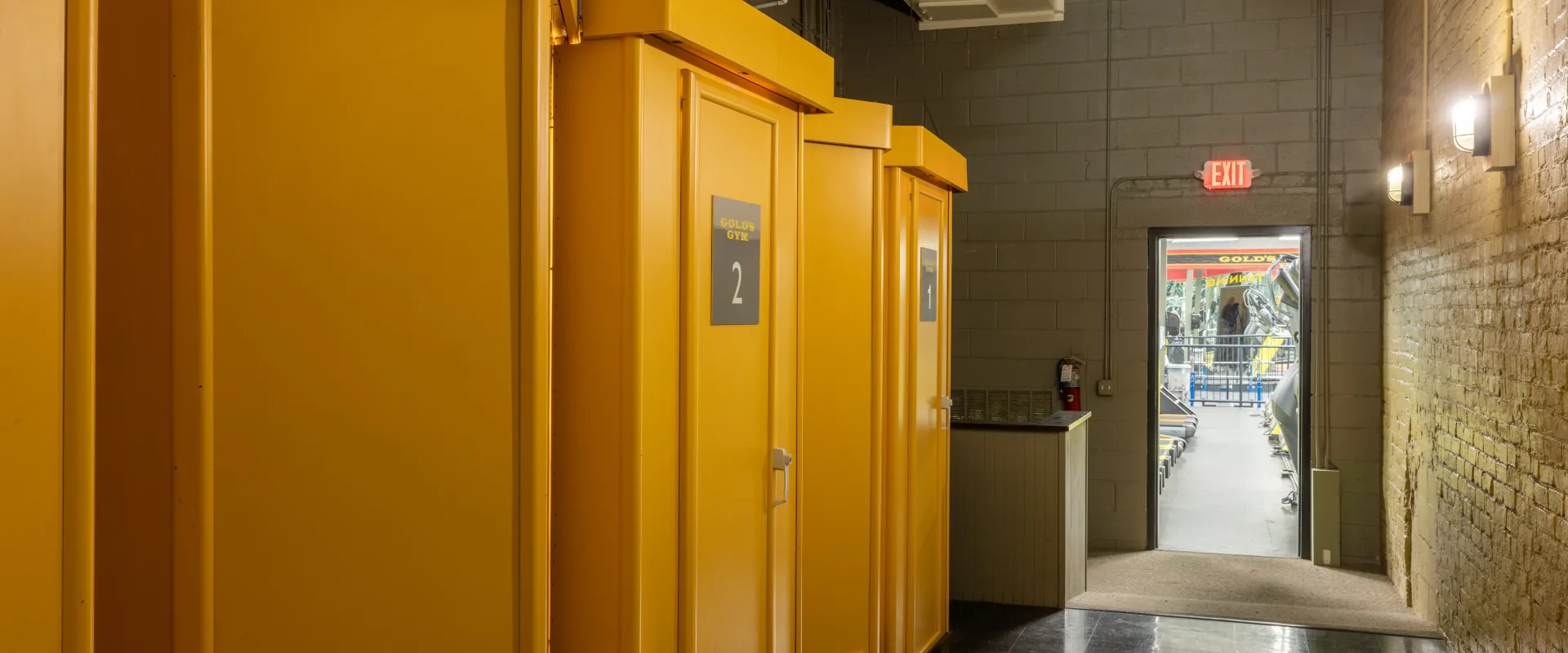 Tanning beds on left, back hallway