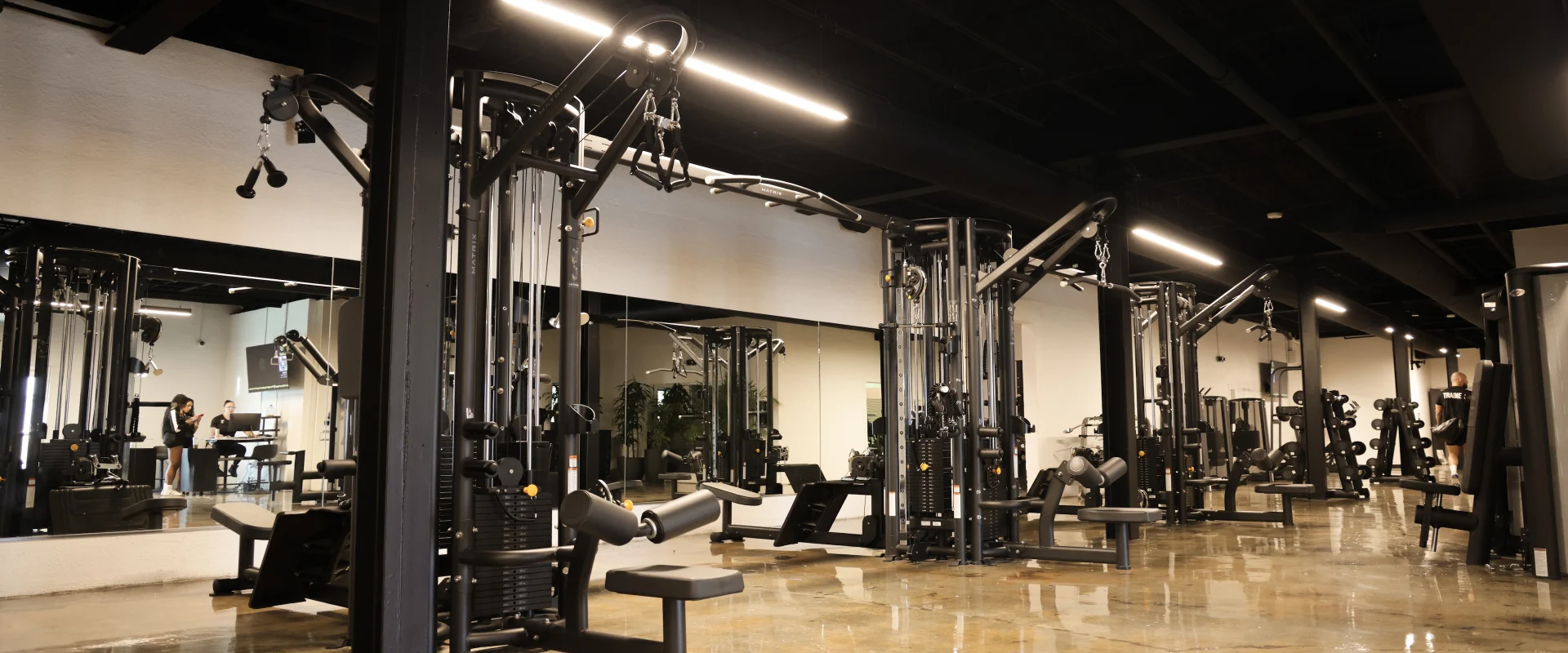 Cable equipment setup inside Gold’s Gym (Gas Worx) with multiple training stations.