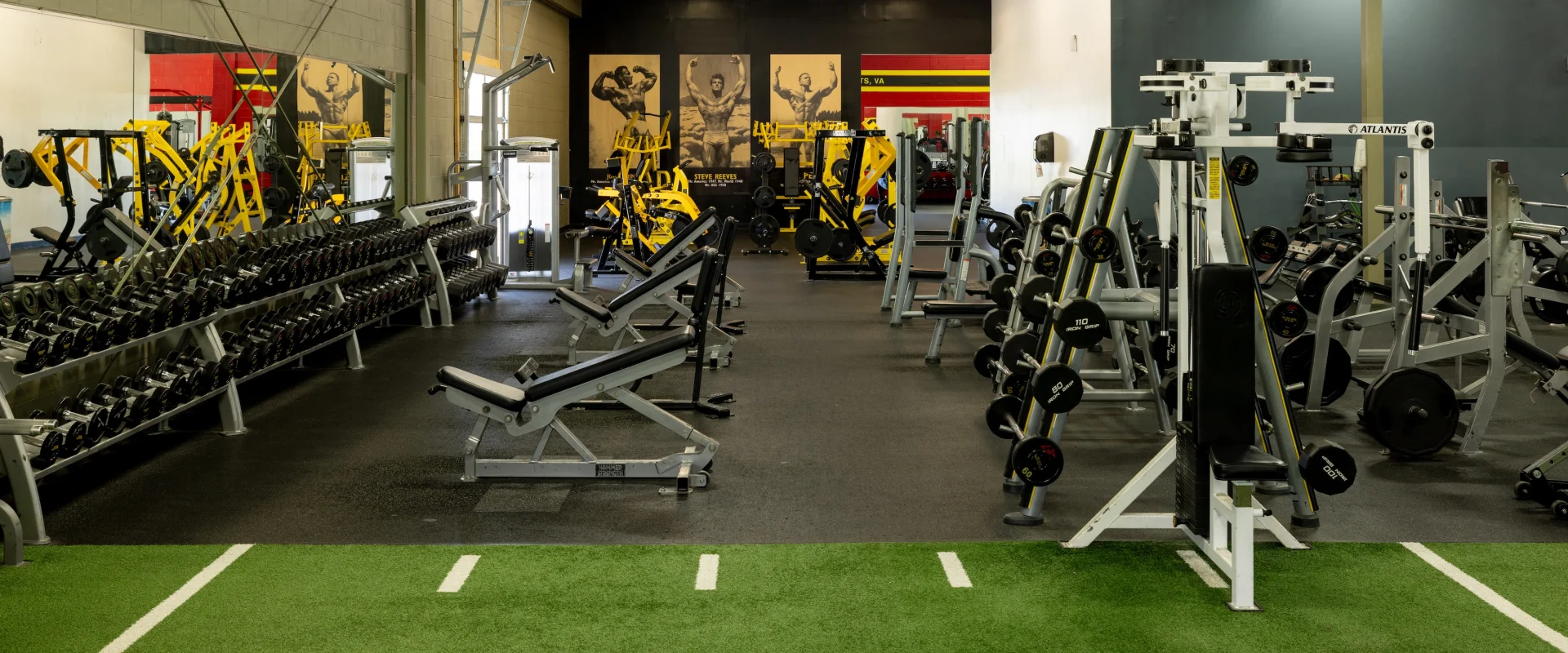 Free weights and Hammer Strength equipment