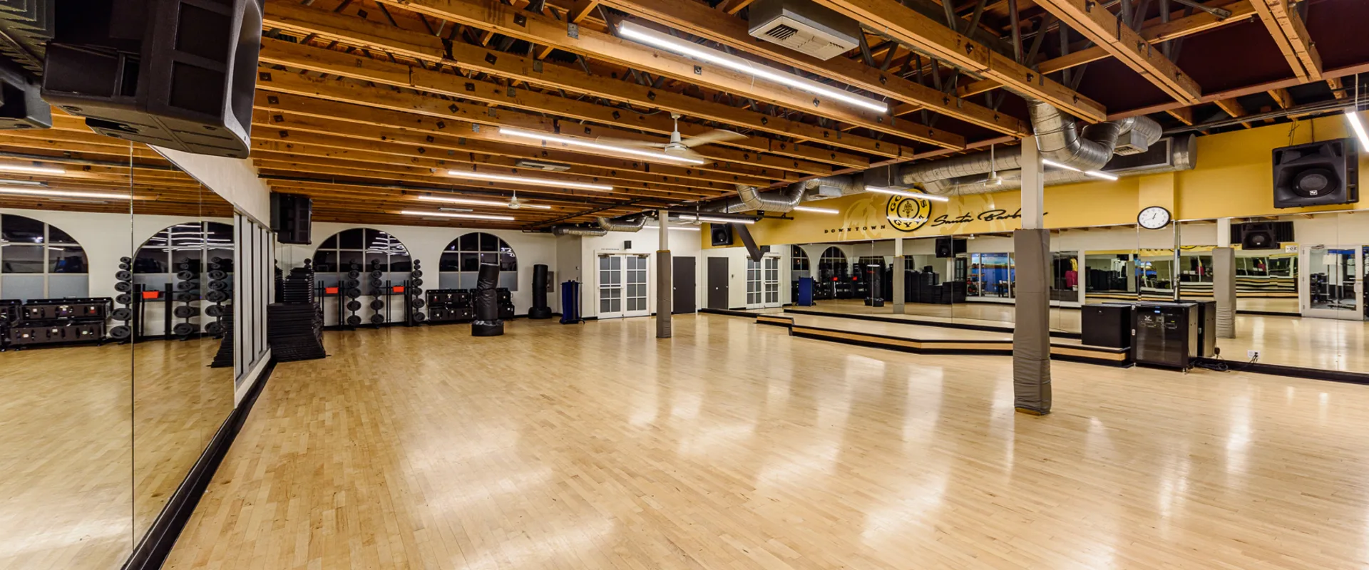 downtown santa barbara gym group fitness class room