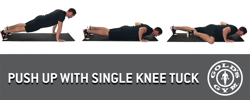 Push Up with Single Knee Tuck