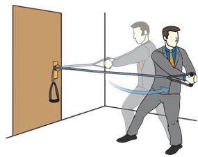 Two men in suits are opening a door, with one man holding the door handle and the other man assisting him.