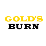 Logo featuring the text 'GOLD'S' in bold yellow font above the word 'BURN' in black, symbolizing a high-intensity workout program or fitness offering by Gold's Gym.