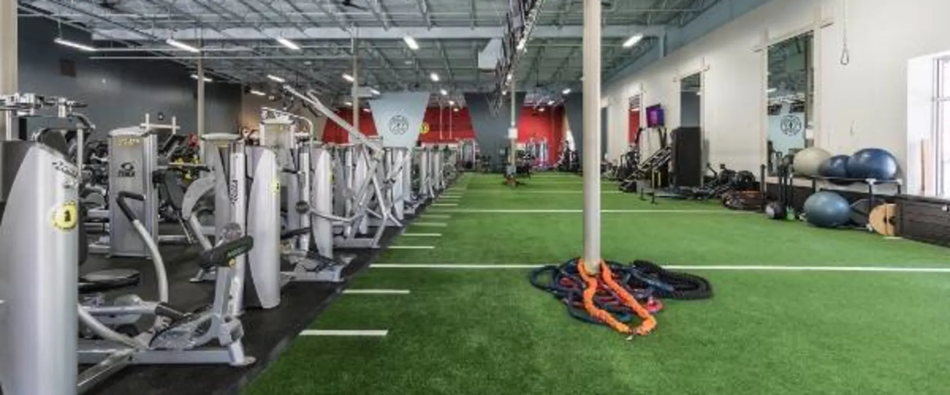 open weight area with turf in swift creek gym