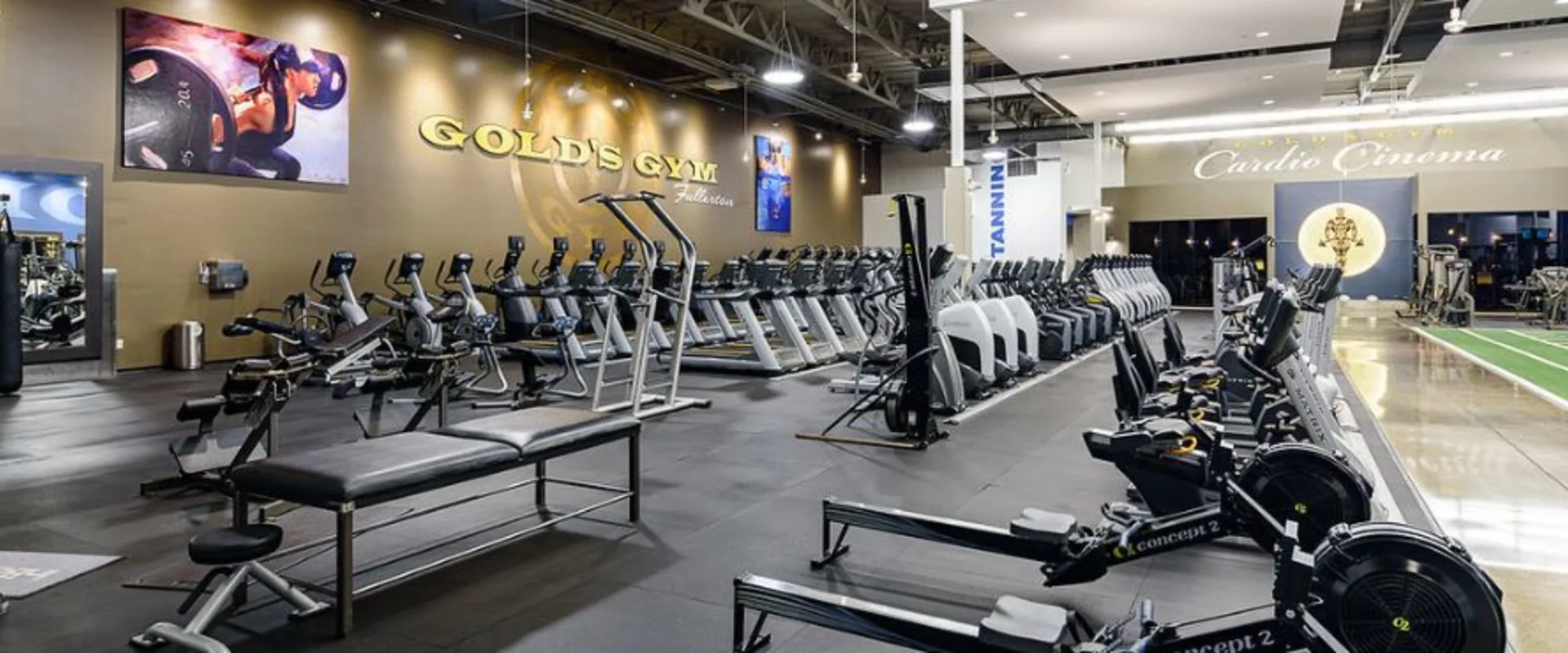 Gold's Gym in Fullerton, CA with cardio equipment