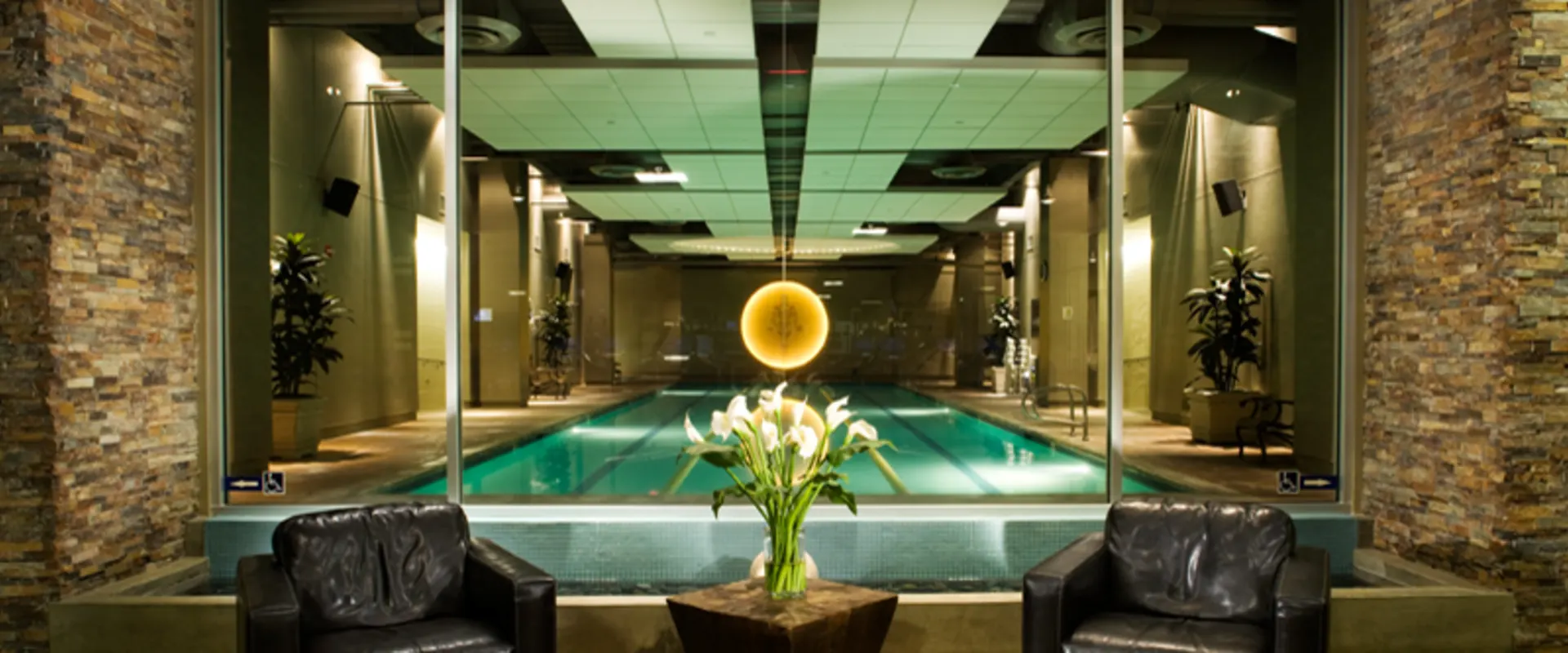 Gold's Gym Downtown Los Angeles lobby and pool