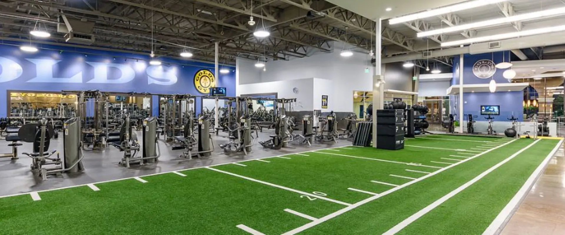Gold's Gym in Fullerton, CA with indoor turf area