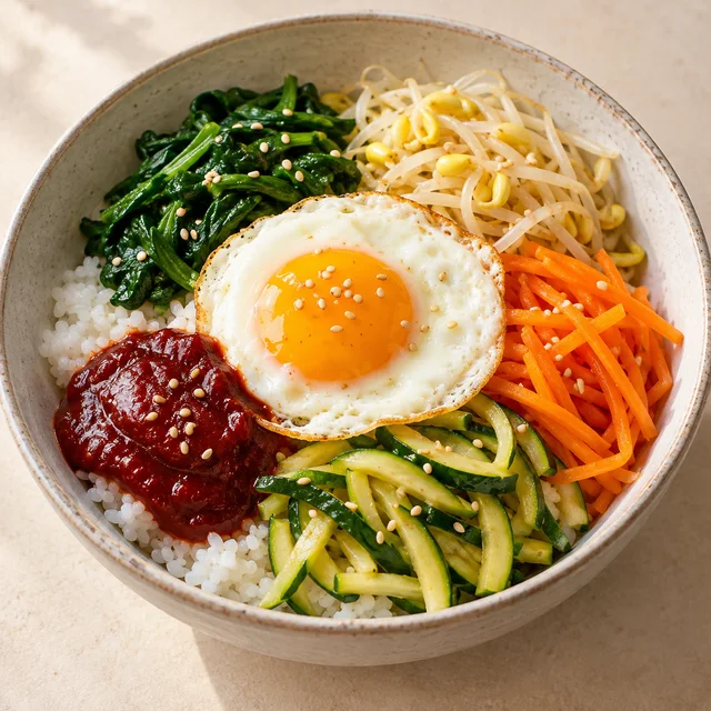 Vegetable Bibimbap serving suggestion