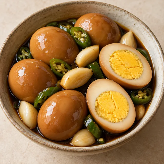 Soy-braised Eggs serving suggestion